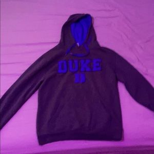 grey and blue Duke hoodie Large